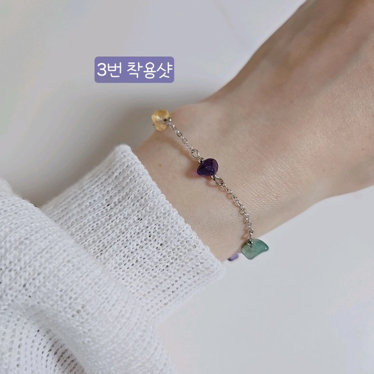 [새상품, 핸드메이드] 조약돌 비즈 팔찌 이미지