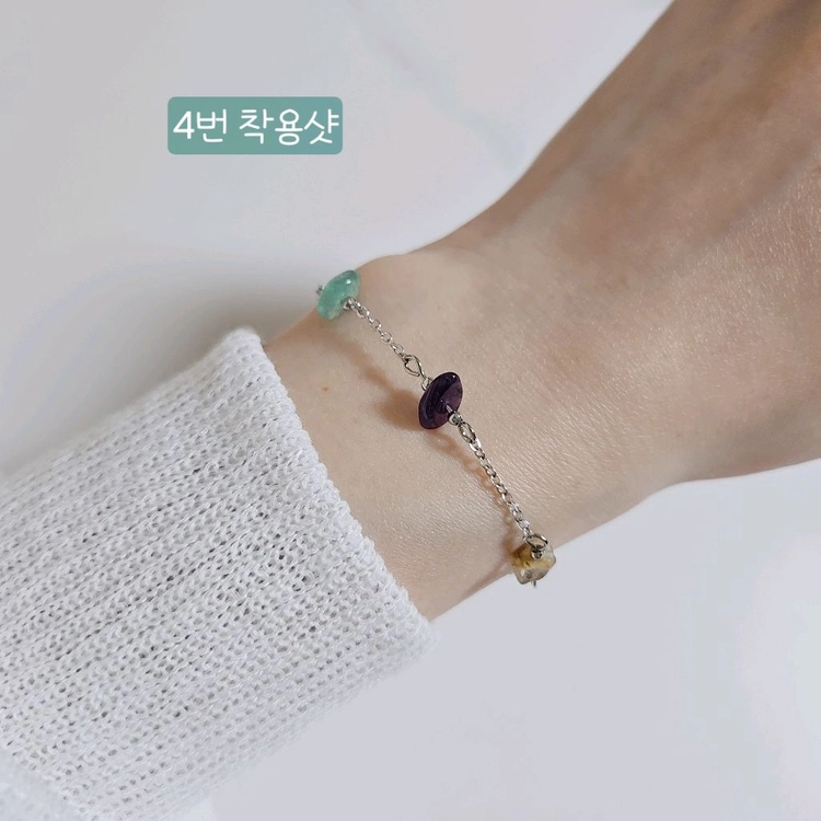 [새상품, 핸드메이드] 조약돌 비즈 팔찌 이미지