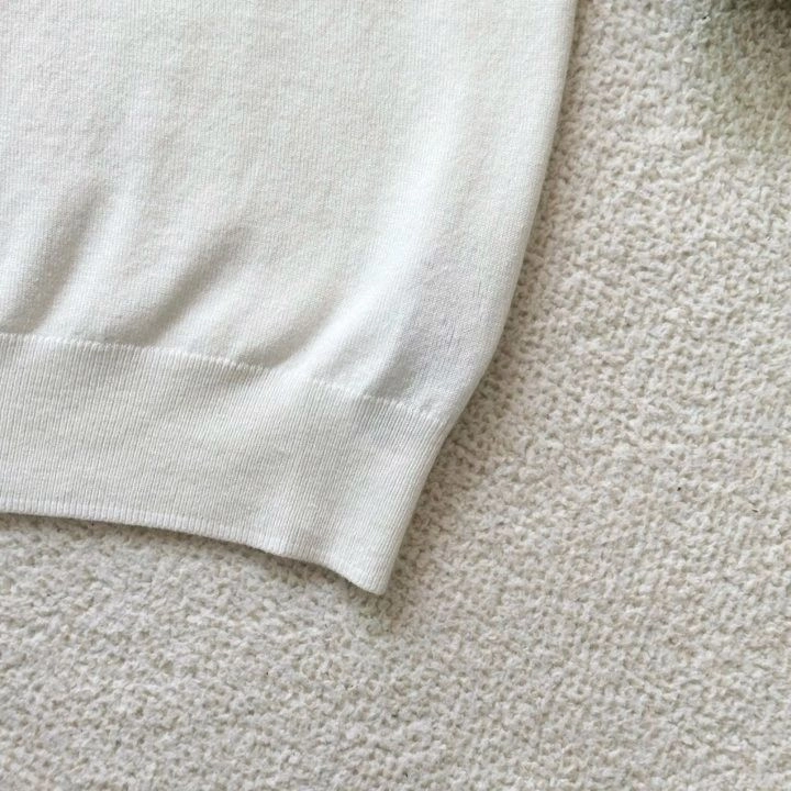 폴로 코튼 블렌드 숏 슬리브 라운드 니트 이미지