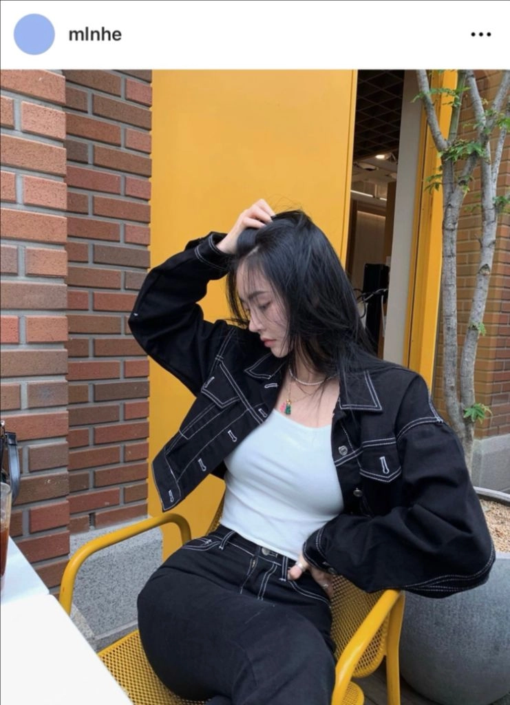 *당일발송* 페일제이드 모노톤스티치 크롭자켓 블랙/파인체리 이미지