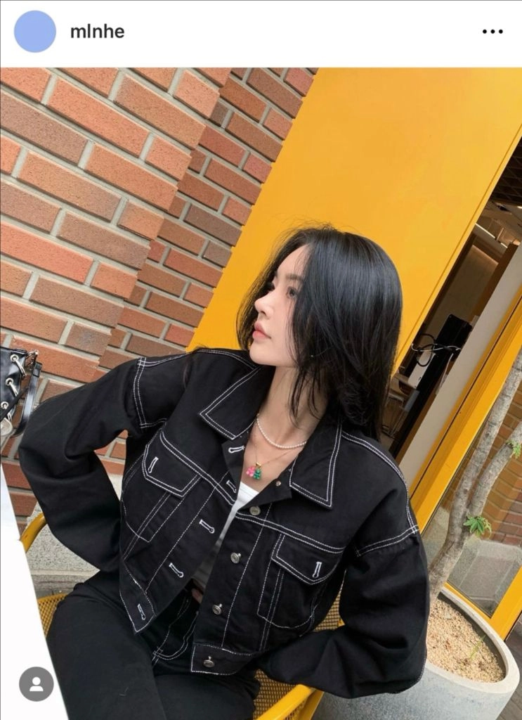 *당일발송* 페일제이드 모노톤스티치 크롭자켓 블랙/파인체리 이미지