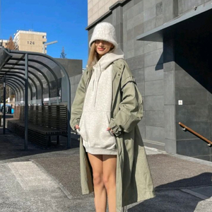 립합 벌룬절개 후드맨투맨(블랙) 이미지
