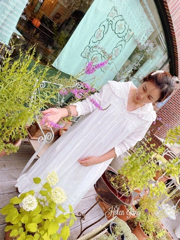레이스후드 린넨100 원피스 이미지