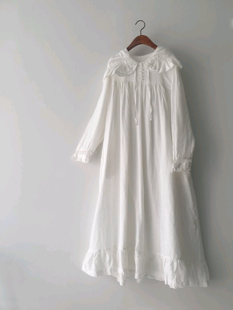 레이스후드 린넨100 원피스 이미지