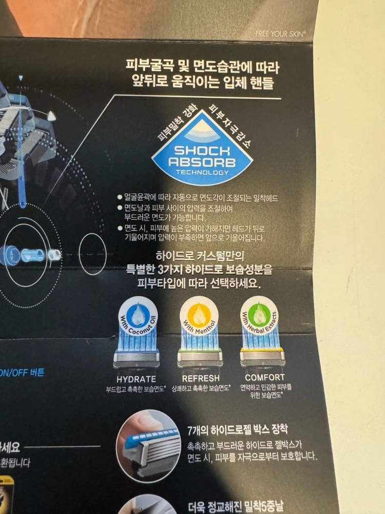 새제품 쉬크 하이드로5 커스텀 면도기 이미지