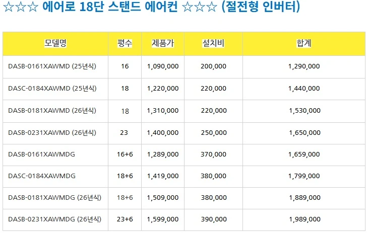 미개봉 캐리어 에어컨 냉난방기 6평~40평 기본설치포함 이미지