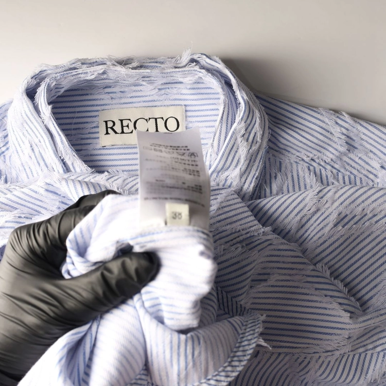렉토 23SS 보헤미안 테슬 스트라이프 오버 크롭 셔츠 셋업 이미지