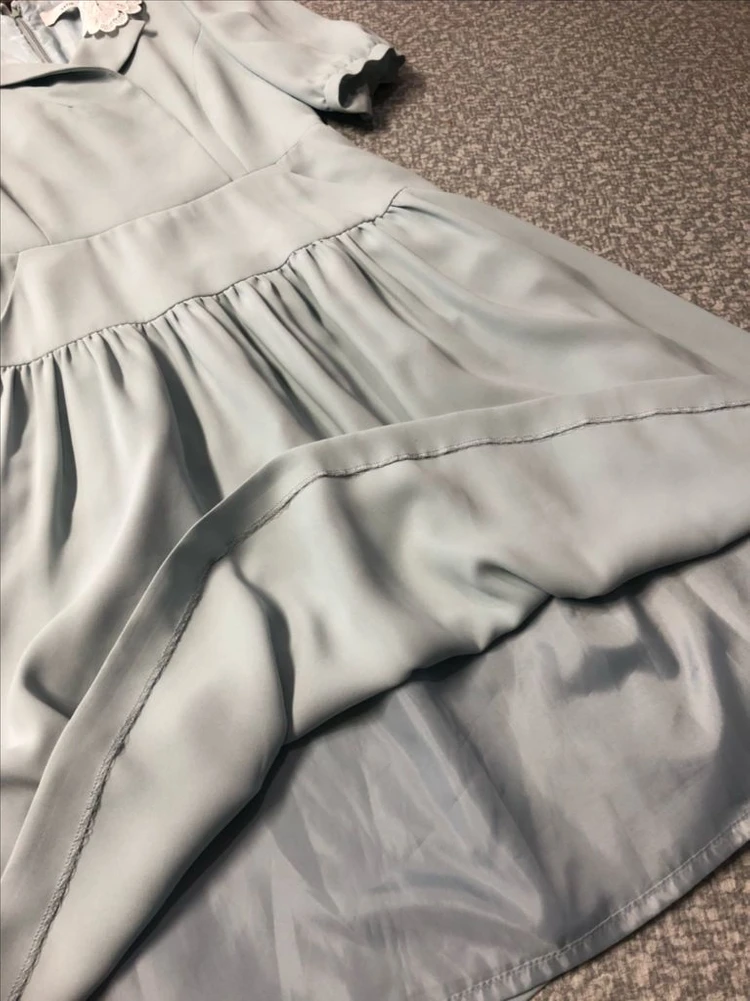 샤틴 SATIN 21년 나나 레이스 반팔 민트 벌룬 원피스 하객룩 결혼식 이미지