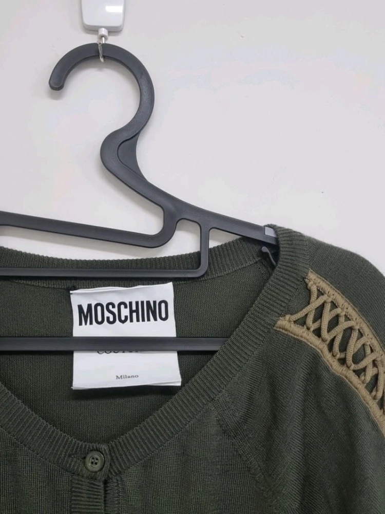 모스키노 꾸뛰르 버진울 가디건 US6 카키 이태리제 이미지