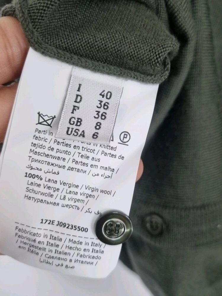 모스키노 꾸뛰르 버진울 가디건 US6 카키 이태리제 이미지