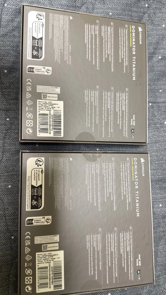 ddr5 48gb 커세어 도미네이터 티타늄 블랙 미개봉 키트 이미지