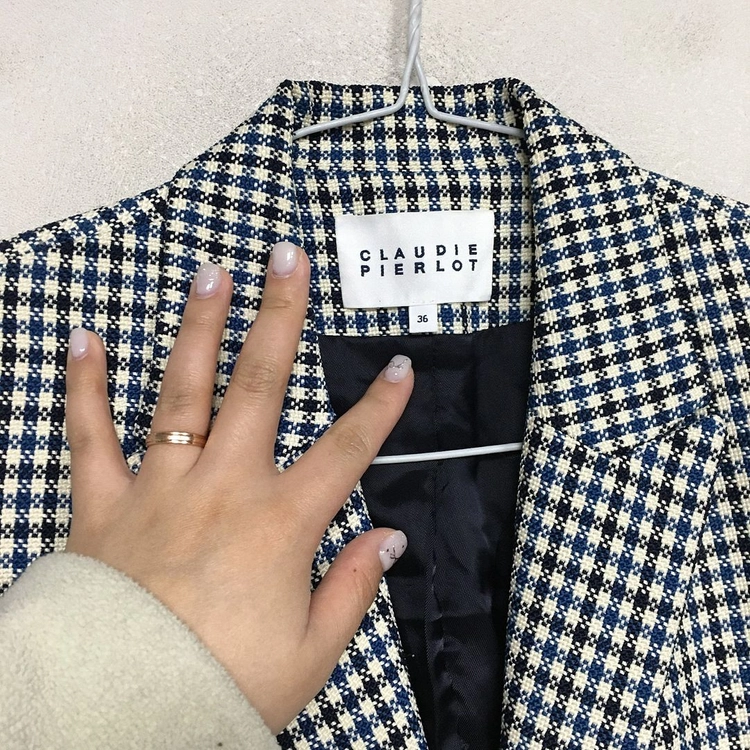 끌로디피에로 체크 블레이저 자켓 36 이미지