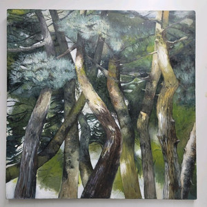 유화그림 30호 나무들 이미지