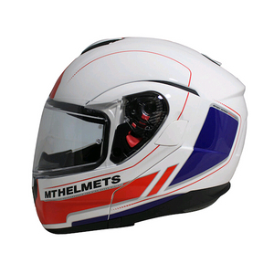 엠티헬멧(MT Helmets)의 아톰 SV 레이스라인 유광 화이트/레드/블루 시스템 헬멧(M)+핀락 PINLOCK7 이미지