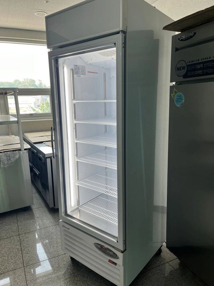 아이스크림 냉동고 간냉식 유리도어문 밀키트 영하20도 쇼케이스냉동고 업소용 중고 수직 이미지