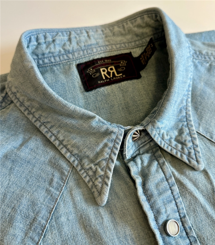 RRL 더블알엘 슬림 샴브레이 웨스턴 셔츠 L 신품급 이미지