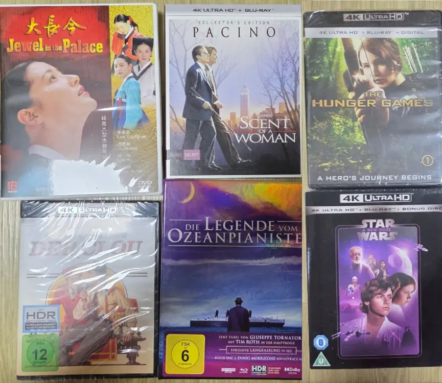 영화 드라마 4K/DVD/블루레이 (대장금, 스타워즈, 헝거게임, 스팅, 여인의 향기) - 안심되는 중고거래