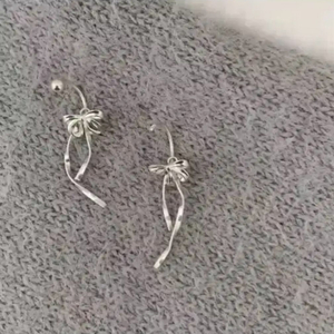 925 은 리본 드롭 귀걸이 이미지