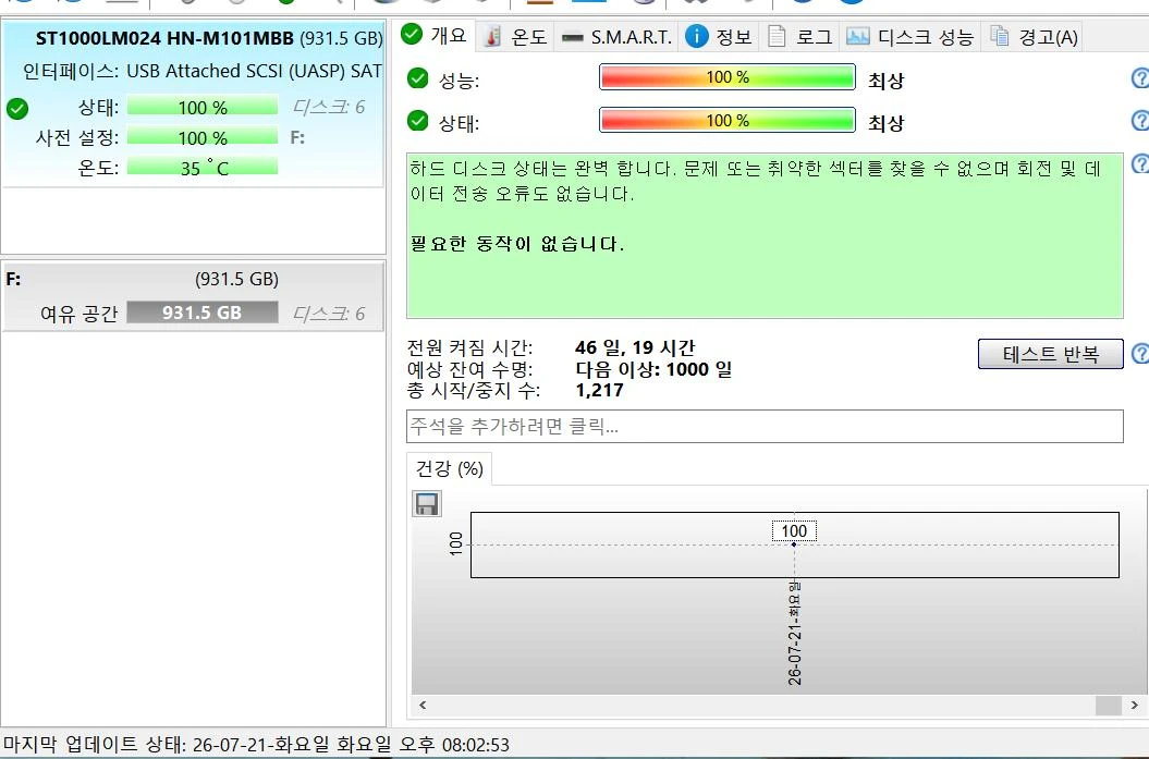 외장하드, 삼성HDD 1TB USB3.0 1123시간 이미지