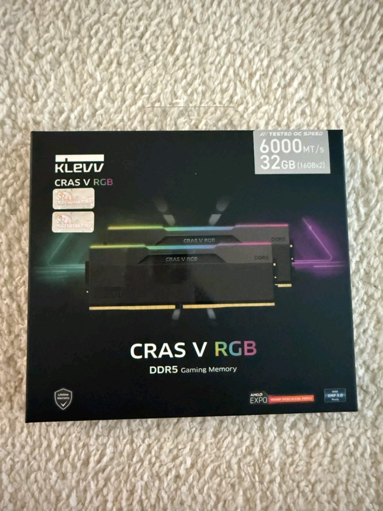 미개봉)KLEVV DDR5-6000 CL30 CRAS V RGB 32GB 블랙 - 안심되는 중고거래
