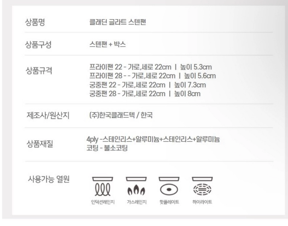 이연복쉐프 프라이팬!클래딘 글라트 스테인레스3중 궁중팬 이미지