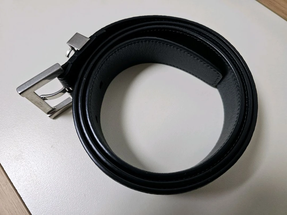 (사진검증)생로랑 YSL 로고 블랙 가죽 벨트 S급 이미지