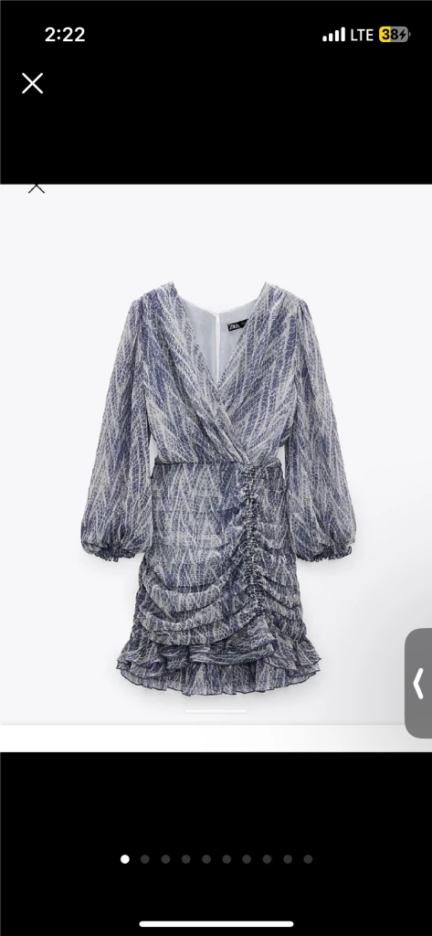 자라 zara 패턴 셔링 드레이프 원피스 XS 랩원피스 치마 스커트 블라우스 코스 앤아더스터리즈 아르켓 프릴 파티룩 이미지