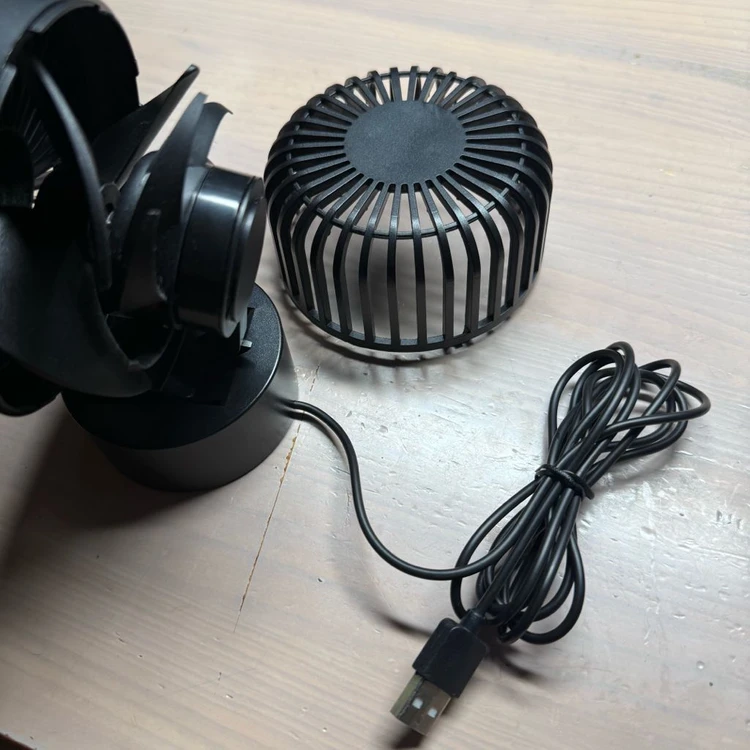 USB 탁상용 미니 선풍기 저소음 무소음 블랙 이미지