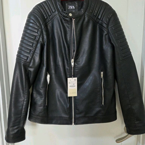 ZARA MAN 남성 가죽 라이더 자켓 XXL 이미지