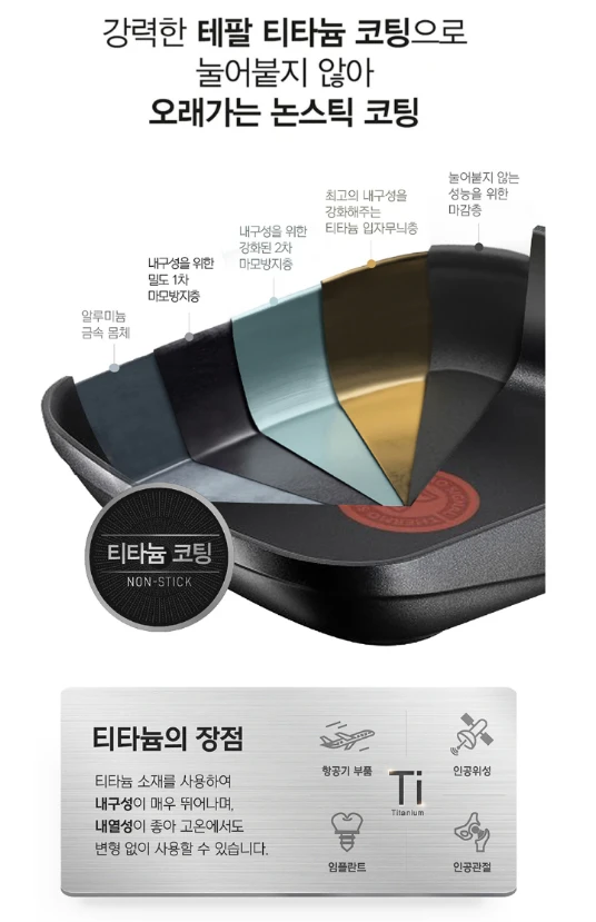 테팔 인덕션 주물 사각 계란말이 팬 새상품 이미지