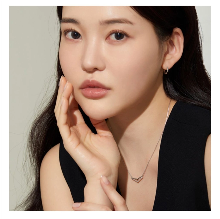 스톤헨지 14k 원터치 귀걸이 화이트골드 이미지
