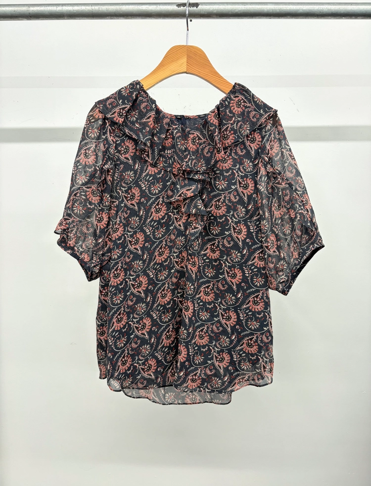 BCBG 러플 쉬폰 블라우스 66 이미지