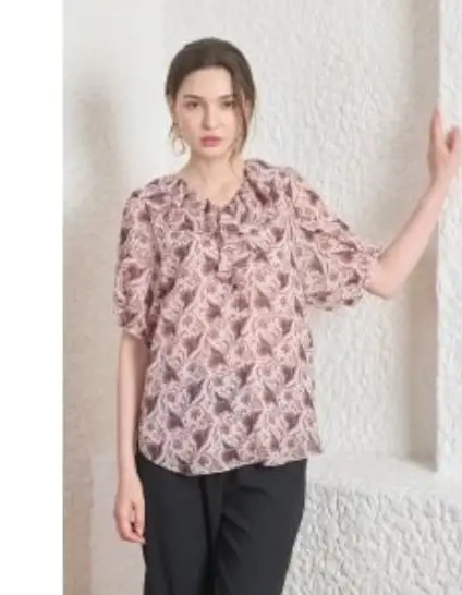 BCBG 러플 쉬폰 블라우스 66 이미지