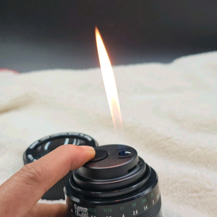캐논 FD 135mm 렌즈형 가스 라이터 루페 겸용 필름카메라 필카 이미지