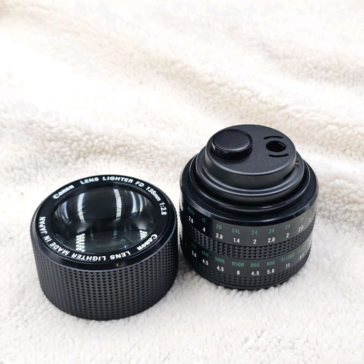 캐논 FD 135mm 렌즈형 가스 라이터 루페 겸용 필름카메라 필카 이미지