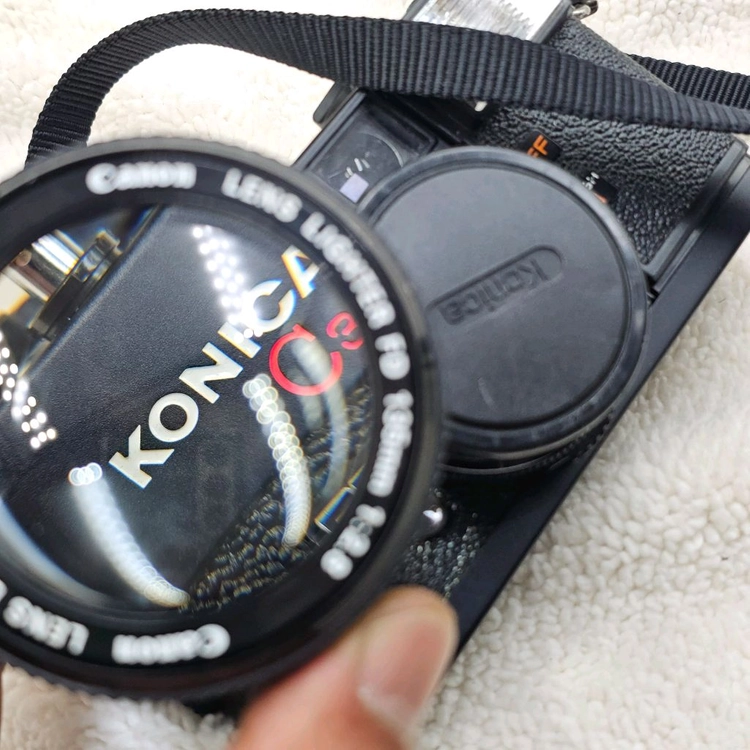 캐논 FD 135mm 렌즈형 가스 라이터 루페 겸용 필름카메라 필카 이미지