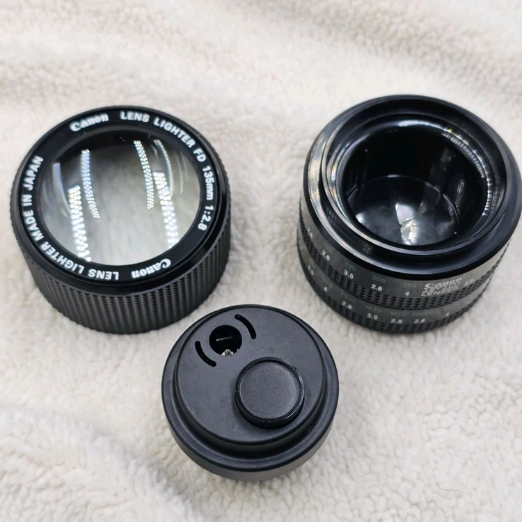 캐논 FD 135mm 렌즈형 가스 라이터 루페 겸용 필름카메라 필카 이미지