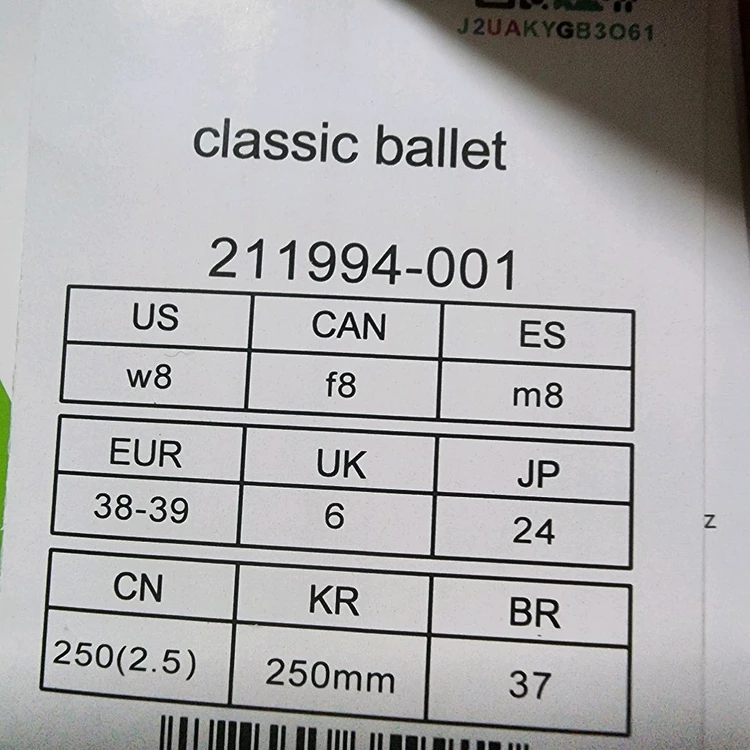 크록스 발레 250 (W8) 블랙 박스&텍있는 미사용품 이미지