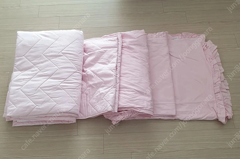 아망떼 핑크 침구세트 매트커버 패드세트 Q퀀 침대커버 #거의새거# 이미지