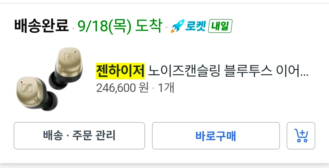 젠하이저 모멘텀 tw4 골드 +케이스 이미지