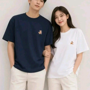 메종키츠네 베이비 폭스 패치 반팔티 블랙/화이트 이미지
