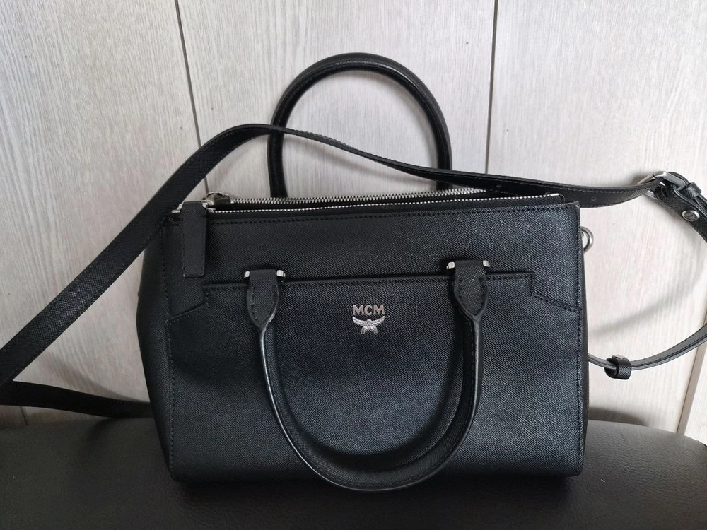 MCM 정품 사피아노 토트백 블랙 판매 이미지