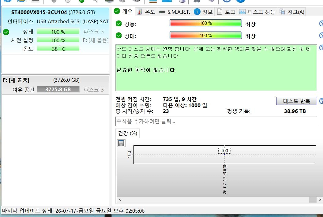 Seagate SkyHawk HDD 4TB 5400/256M 이미지