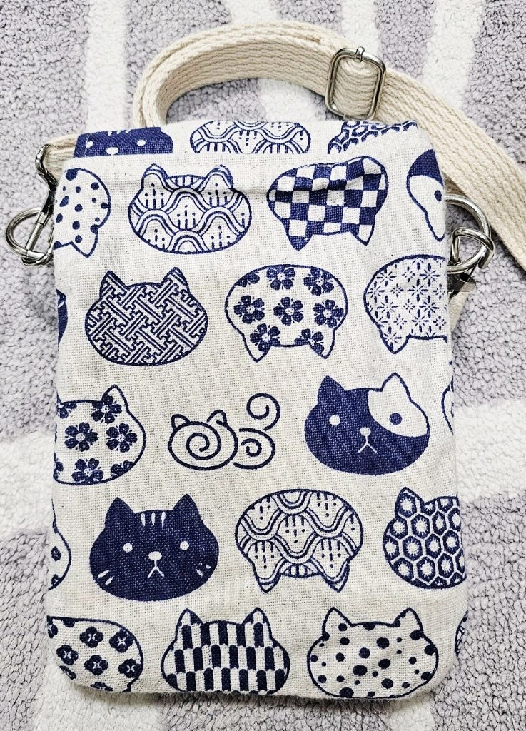 고양이 패턴 크로스백 패브릭 미니 크로스백 이미지