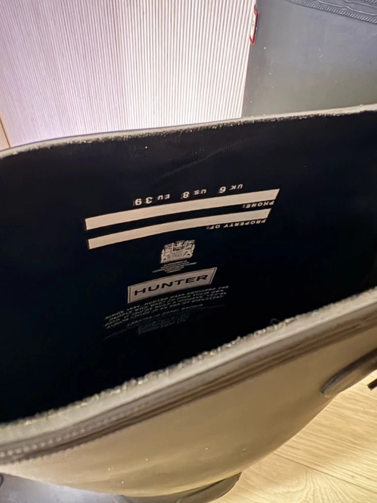 헌터 오리지널 백 어드저스터블 톨 레인부츠 블랙 250 이미지