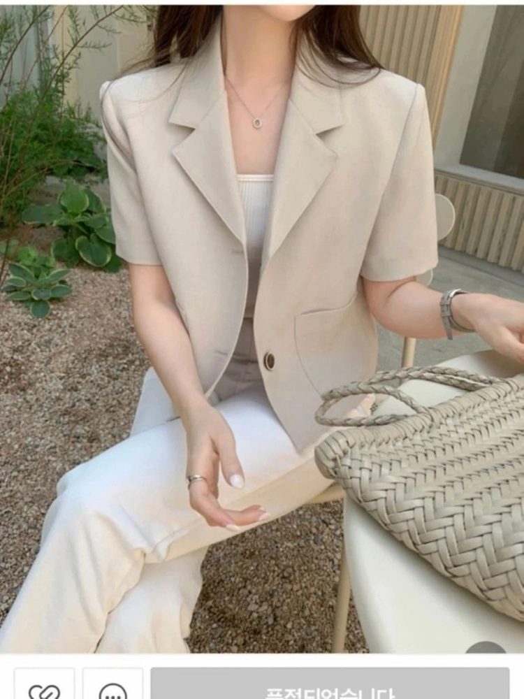더봄 카라 반팔 자켓 이미지
