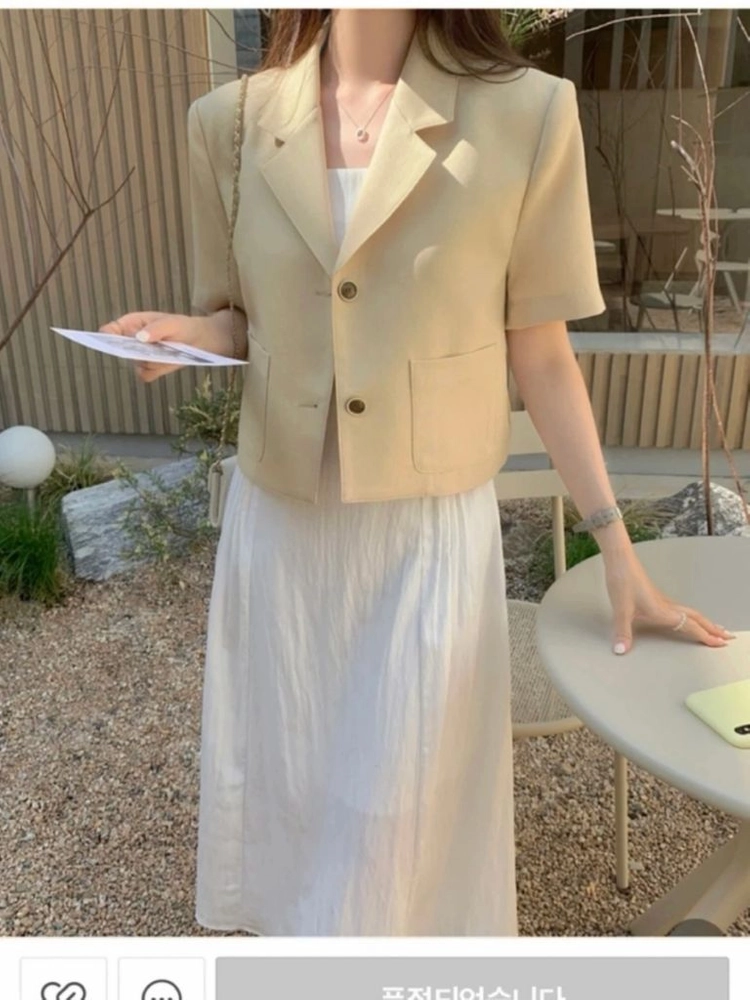 더봄 카라 반팔 자켓 이미지