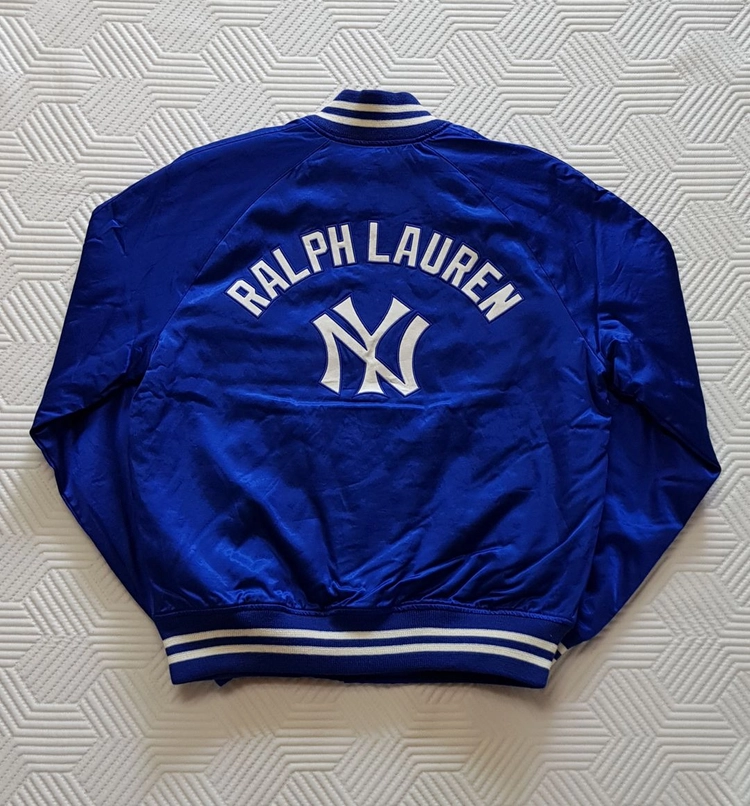 [M] 폴로 x MLB 뉴욕 양키스 바시티 새틴 자켓 팝니다. 이미지