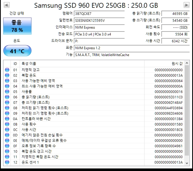 삼성전자 960 EVO M.2 NVMe (250GB) 이미지