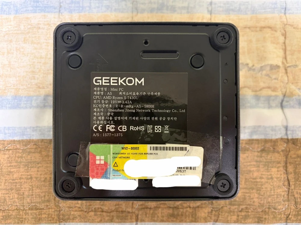 기컴(GEEKOM) A5 미니 PC 베어본 AMD Ryzen 5 7430U 판매합니다.(설명 필독!) 이미지